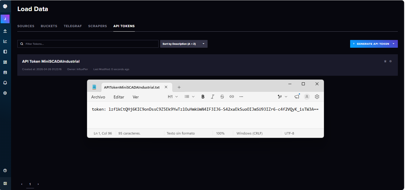 Bucket de InfluxDB para series temporales